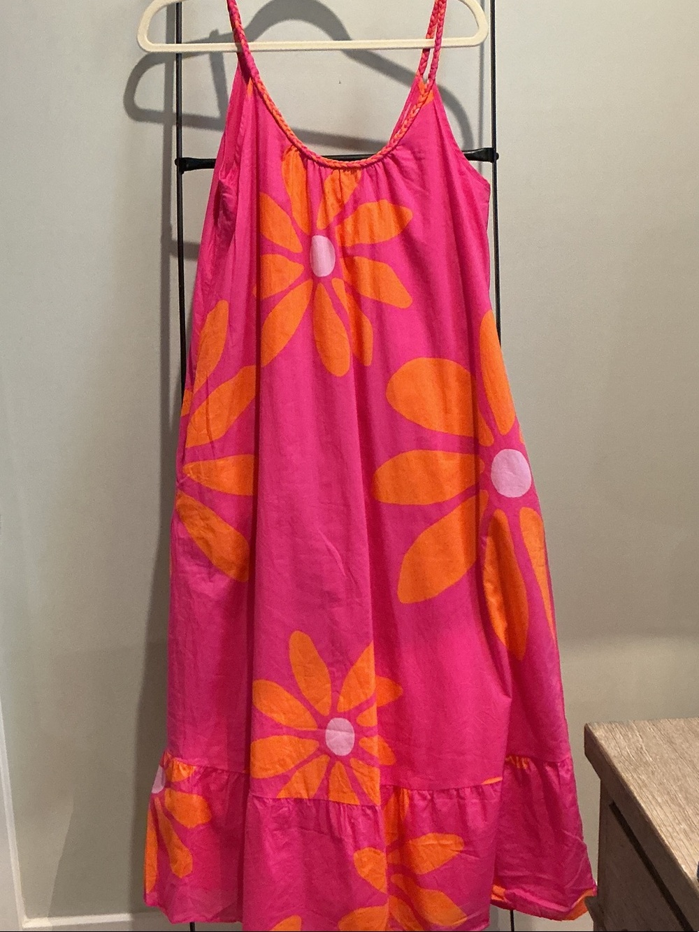 Bright Pink Floral Maxi Sundress